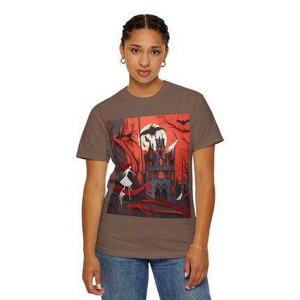 Halloween Night Scene Unisex Garment-Dyed T-shirt