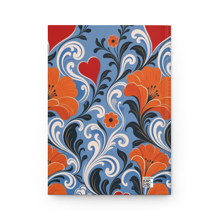 ❤️🌺 The Lady Of The Enchanted Heart Garden Hardcover Journal – Art Deco Floral Romance