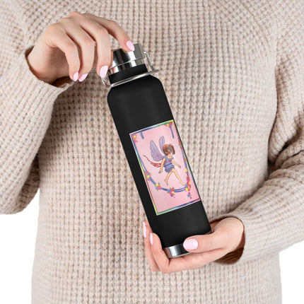 A Playful Fairy Jumps Rope Copper Vacuum Insulated Bottle, 22 oz