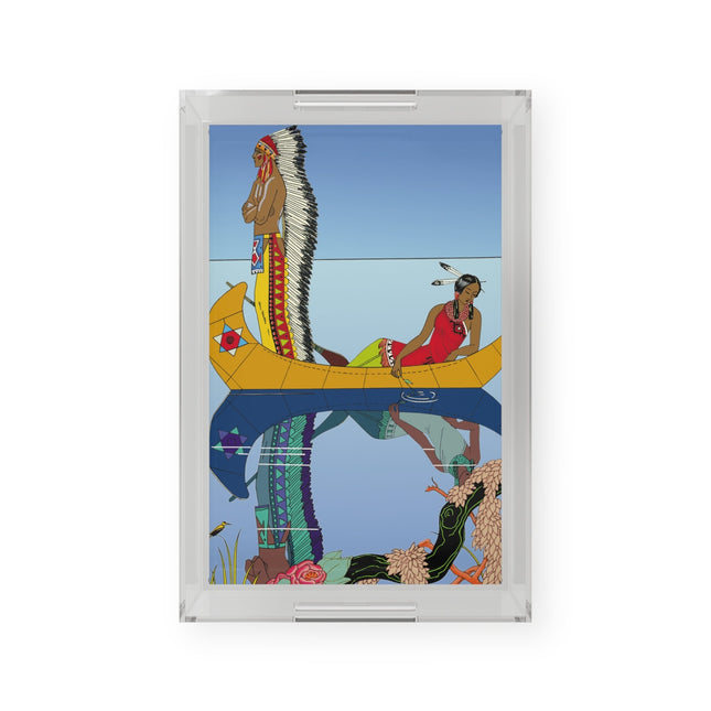 Le long du Missouri (Indian couple on the Missouri River) by George Barbier Acrylic Serving Tray
