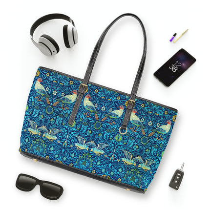 Birds by William Morris PU Leather Shoulder Bag