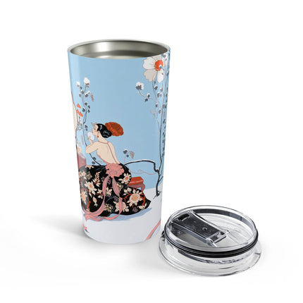 🌸❄️ The Lady Of The Winter Dressing Room Tumbler – Art Deco Floral Elegance