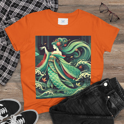 Mermaid Queen Rising from the Deep Cotton Tee