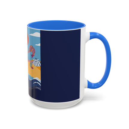Beachside Promenade Colorful Mugs – Chic Summer Stroll & Coastal Glamour