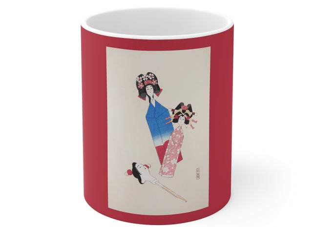 Illustrations of Japanese Toys Pl.001 by Kawasaki Kyosen Ceramic Mug 11oz