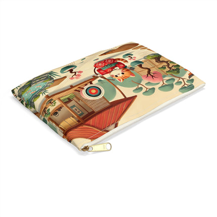 Archer Kitten in the Zen Garden Accessory Pouch – Focus, Whimsy & Zen Balance