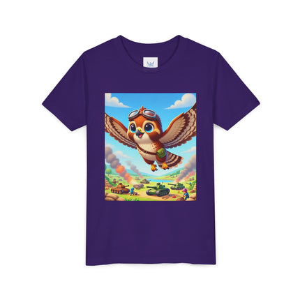 Red-Tailed Hawk in Battle Youth Short Sleeve Tee
