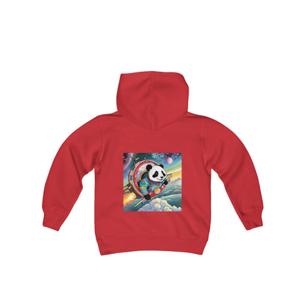 Panda-naut Youth Hooded Sweatshirt – Cosmic Adventure with a Playful Twist
