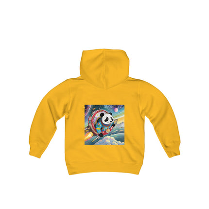 Panda-naut Youth Hooded Sweatshirt – Cosmic Adventure with a Playful Twist