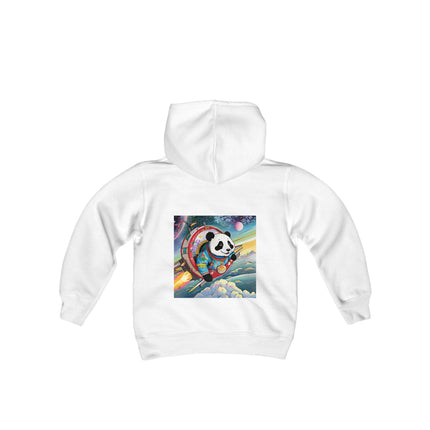 Panda-naut Youth Hooded Sweatshirt – Cosmic Adventure with a Playful Twist