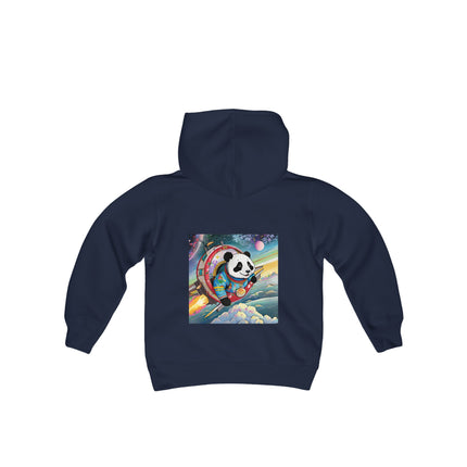 Panda-naut Youth Hooded Sweatshirt – Cosmic Adventure with a Playful Twist