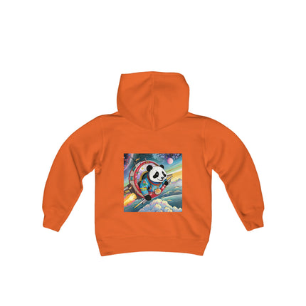 Panda-naut Youth Hooded Sweatshirt – Cosmic Adventure with a Playful Twist