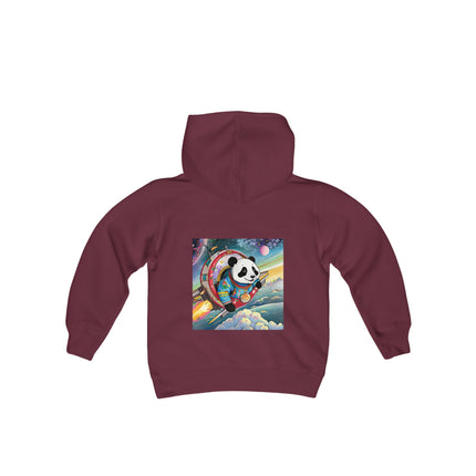 Panda-naut Youth Hooded Sweatshirt – Cosmic Adventure with a Playful Twist