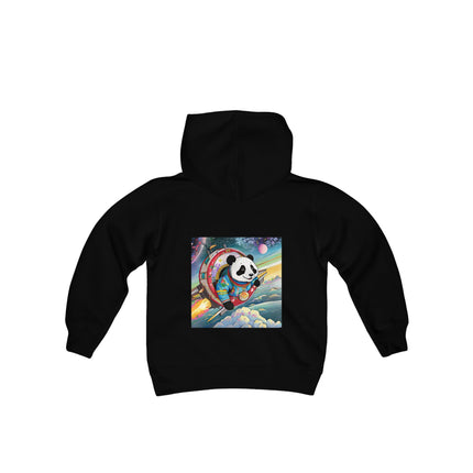 Panda-naut Youth Hooded Sweatshirt – Cosmic Adventure with a Playful Twist