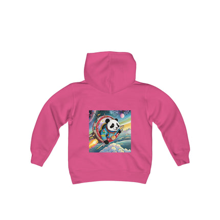 Panda-naut Youth Hooded Sweatshirt – Cosmic Adventure with a Playful Twist