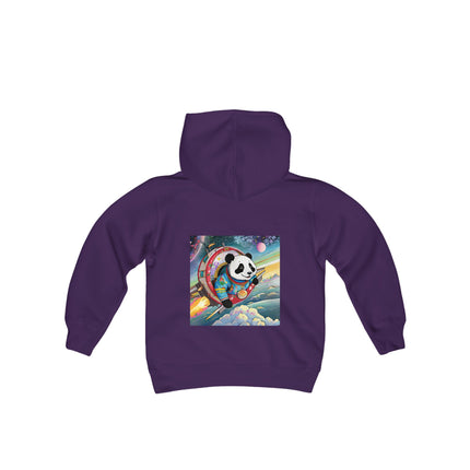 Panda-naut Youth Hooded Sweatshirt – Cosmic Adventure with a Playful Twist