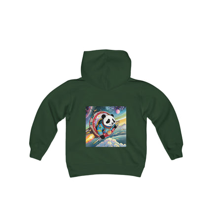 Panda-naut Youth Hooded Sweatshirt – Cosmic Adventure with a Playful Twist