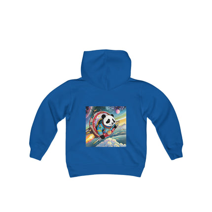 Panda-naut Youth Hooded Sweatshirt – Cosmic Adventure with a Playful Twist