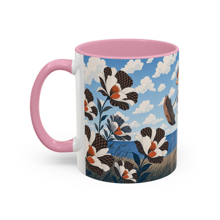 🌊🌼 The Windswept Seaside Promenade Colorful Mug – Art Deco Coastal Elegance