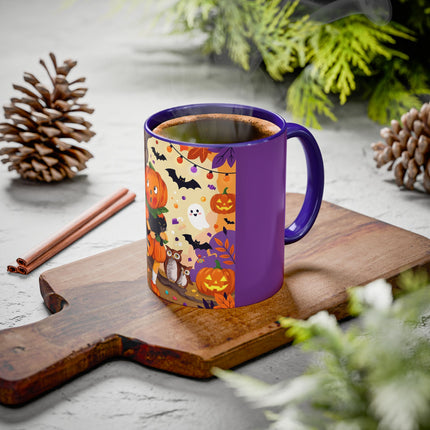 🎃🐈‍⬛ The Pumpkin Child’s Halloween Parade Colorful Mug – Whimsical Storybook Charm