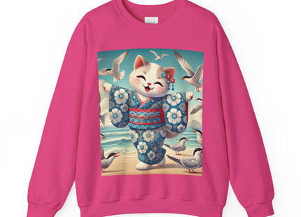 Geisha Kitten by the Seaside Heavy Blend™ Crewneck Sweatshirt