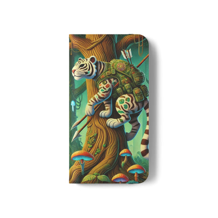 🐅🌿 Silent Stripes Flip Case – Stealth, Grace & Enchanted Forest