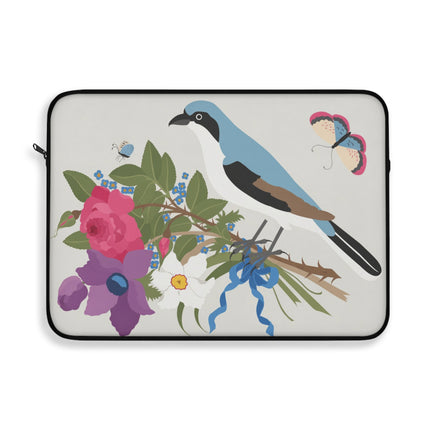 Bluebird & Butterfly Laptop Sleeve – Elegant Charm & Springtime Grace