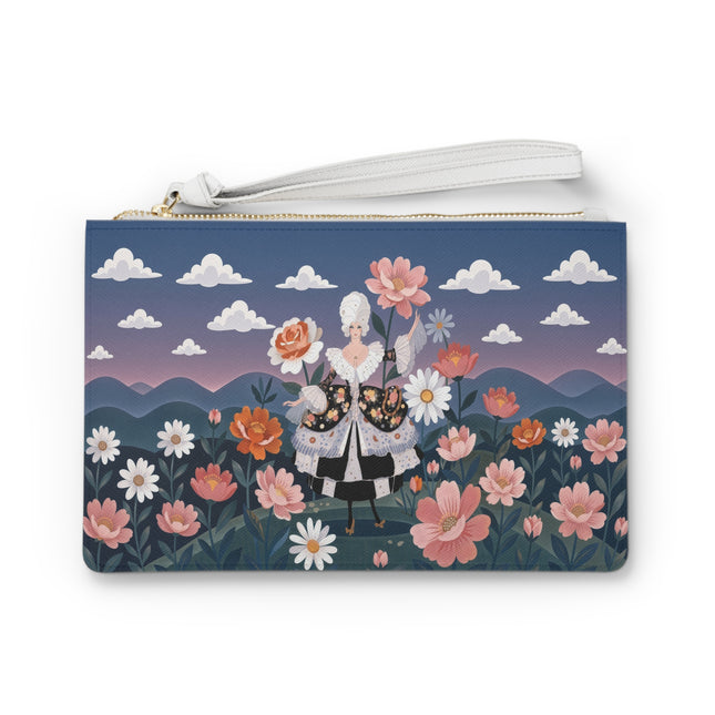🌸🎀 The Grand Floral Promenade Clutch Bag – Art Deco Fashion Fantasy