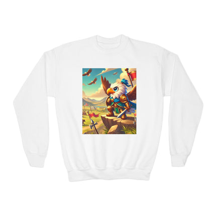 Watchful Guardian Youth Crewneck Sweatshirt – Courage, Strength & Imagination