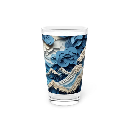 Dramatic Ocean with Crashing Waves Glass, 16oz