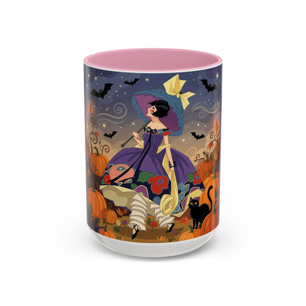 🌙🎃 The Moonlit Garden Walk Colorful Mug – Elegant Halloween Charm
