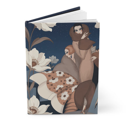 🌙🌸 The Ladies Of The Midnight Flower Garden Hardcover Journal – Art Deco Nocturnal Elegance