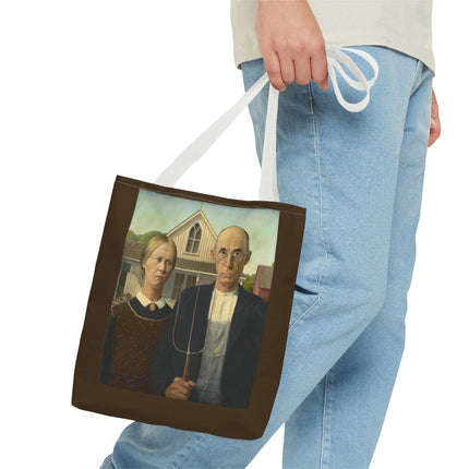 American Gothic by Grant Wood Tote Bag (AOP)