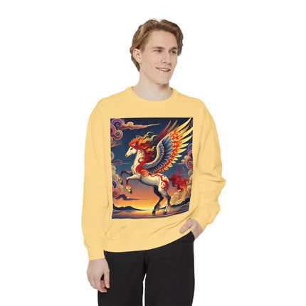 Flame-Winged Horse at Sunset Sweatshirt