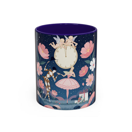 🕛🌸 Midnight Waltz Before Christmas Colorful Mug – Art Deco Holiday Fantasy