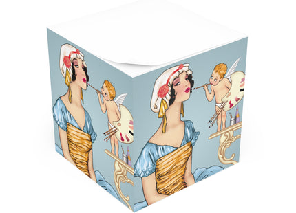 The Enchanting Painter: A Fairy's Artistic Touch Note Cube