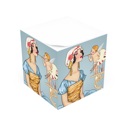 The Enchanting Painter: A Fairy's Artistic Touch Note Cube