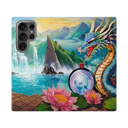🐉💎 Wisdom's Guardian Flip Case – Dragon's Embrace & Eternal Wisdom
