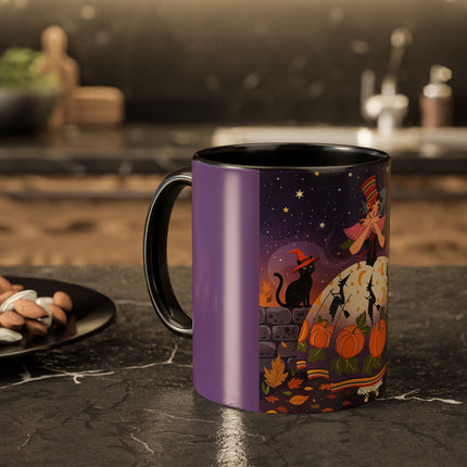 🎃🌙 The Pumpkin Moon Dress Colorful Mug – Whimsical Halloween Fashion