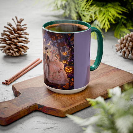 🎃🌙 The Midnight Court Of Pumpkin Grove Colorful Mug – Elegant Halloween Masquerade