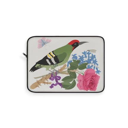 Woodpecker & Rose Laptop Sleeve – Charming Beauty & Refined Simplicity