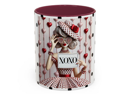 Fashionably Yours, XOXO Colorful Mugs (11oz, 15oz)
