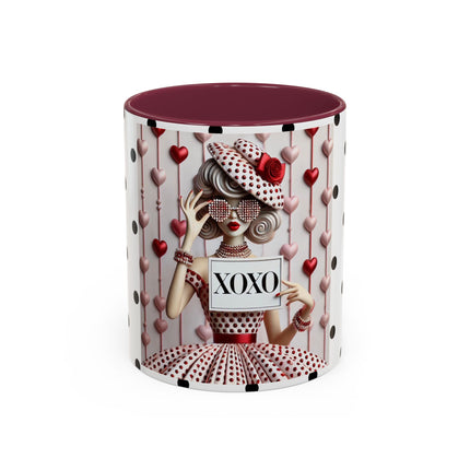 Fashionably Yours, XOXO Colorful Mugs (11oz, 15oz)