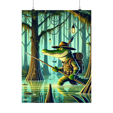🐊🌿 Swamp Stalker Matte Vertical Poster – Mystery, Power & Primal Adventure