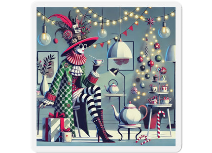 Whimsical Christmas Tea Party Die-Cut Magnets (5 Sizes)