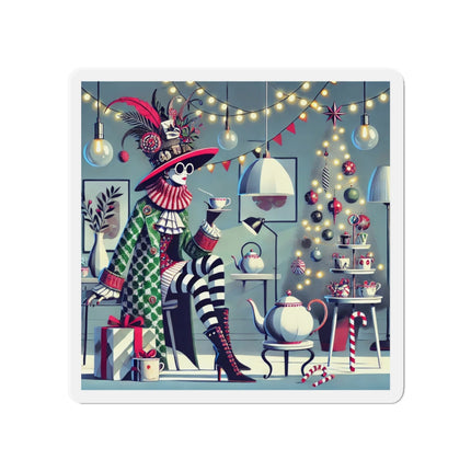 Whimsical Christmas Tea Party Die-Cut Magnets (5 Sizes)