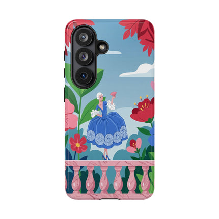 🌺🪭 The Lady Of The Grand Flower Terrace Phone Case – Art Deco Garden Elegance