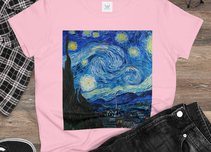 The Starry Night by Vincent Van Gogh Women's Midweight Cotton Tee