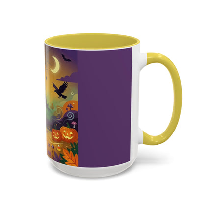 🌙🎃 The Scarecrow Of Haunted Hollow Colorful Mug – Whimsical Halloween Mystery