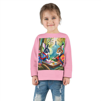 Fairy Animals Writing Wishes Toddler Long Sleeve Tee